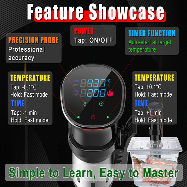 Product Dimensions - 5-Piece Complete Solution - Professional Sous Vide Master Kit ($269 Value, Save $109）