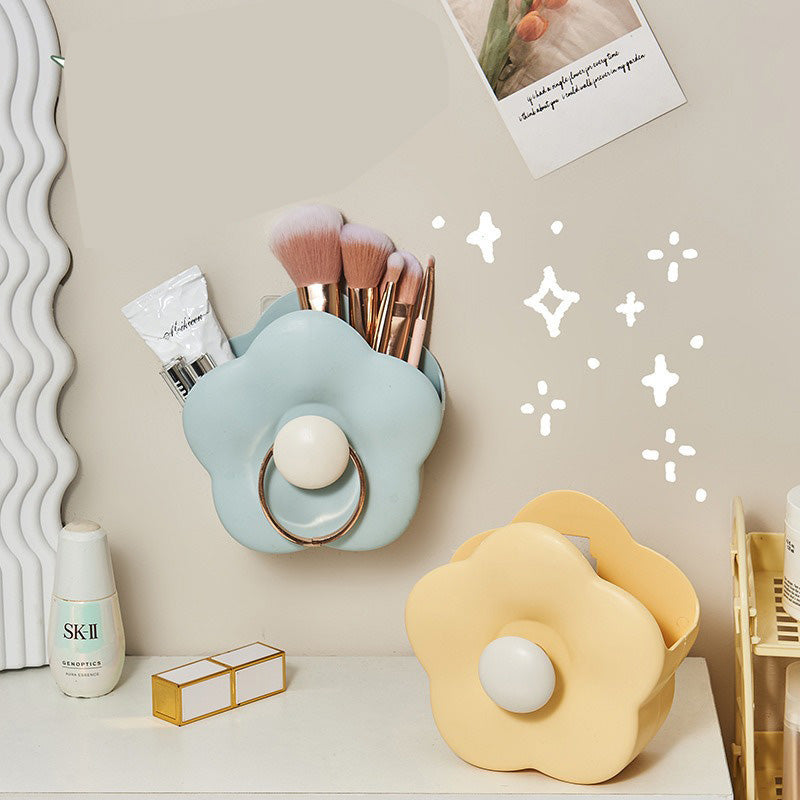 Floral Makeup Brush Holder - Wall/Desktop Organizer