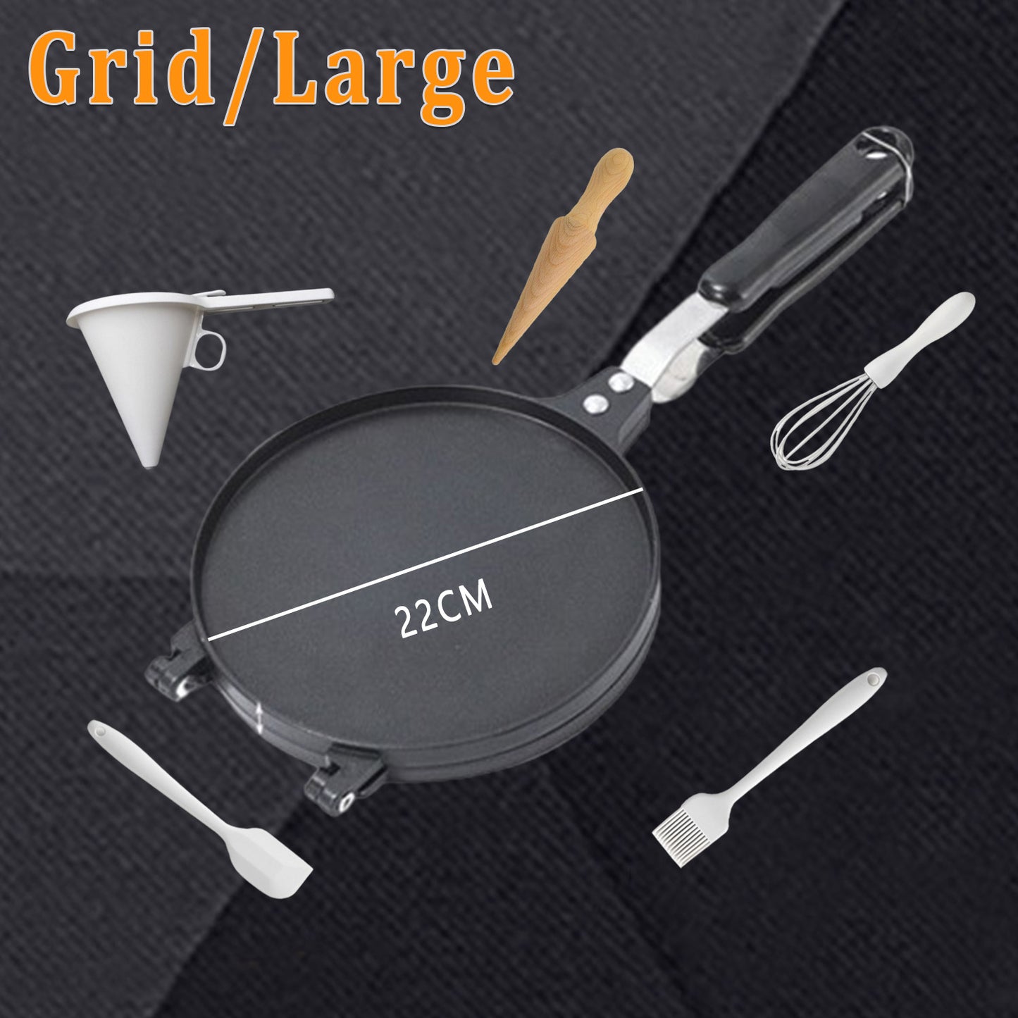 6-Piece Egg Roll Waffle Maker Set - Family Baking Starter Kit