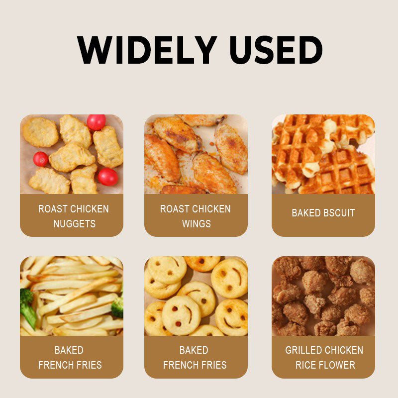 Square Air Fryer Parchment Sheets - Non-Stick & Oil-Absorbing