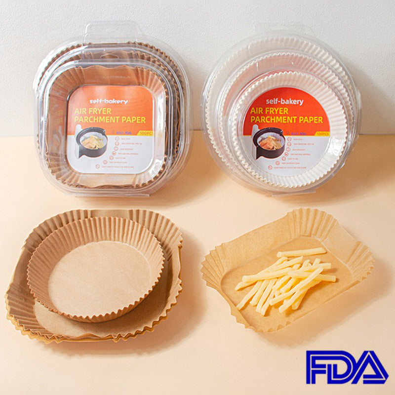 Square Air Fryer Parchment Sheets - Non-Stick & Oil-Absorbing