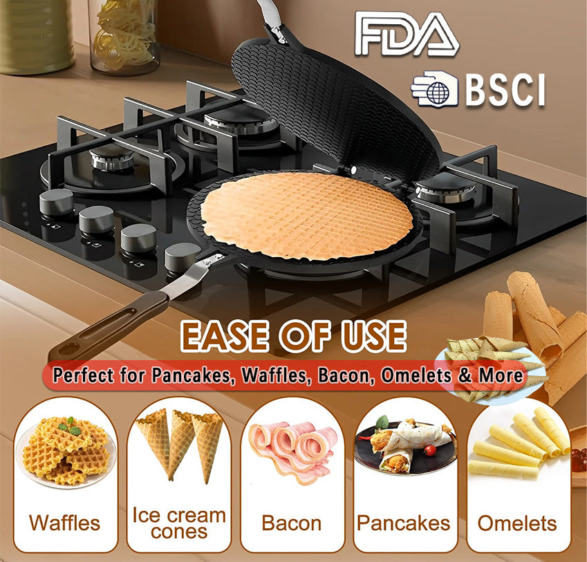 6-Piece Egg Roll Waffle Maker Set - Family Baking Starter Kit