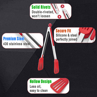 Premium Silicone Kitchen Tongs