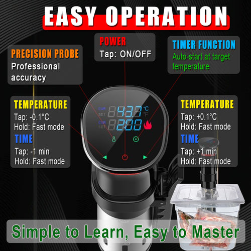 5-Piece Complete Solution - Professional Sous Vide Master Kit with Vacuum Sealer - 图片5