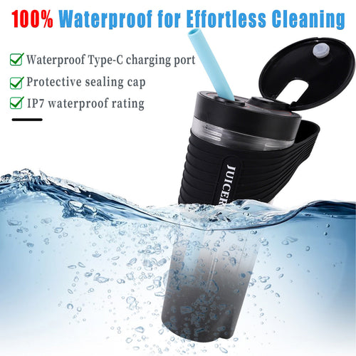 Portable Sports Blender with LED Lights & Foldable Straw - 460ml - 图片6