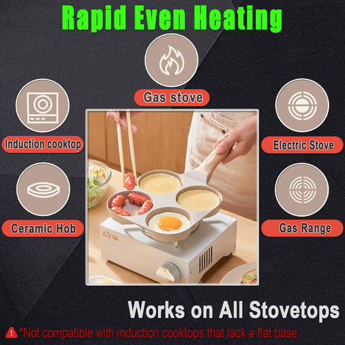 Complete Breakfast Cooking Kit for Malaysian Homes | 4-Grid Non-Stick Pan + 5 Premium Silicone Tools - 图片5