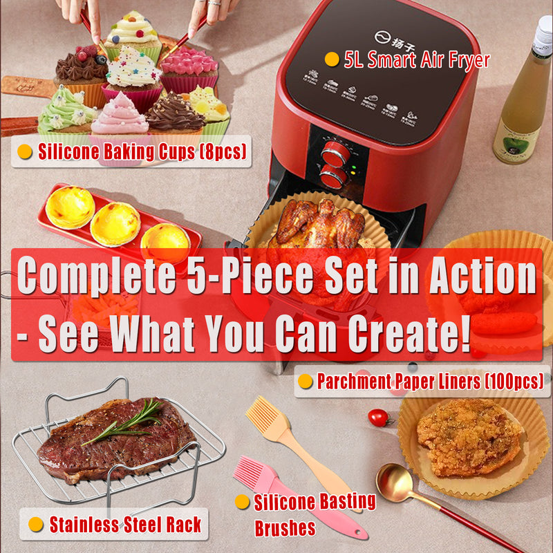 5-Piece Professional Air Fryer Set - Complete Kitchen Bundle & Accessories - 图片5