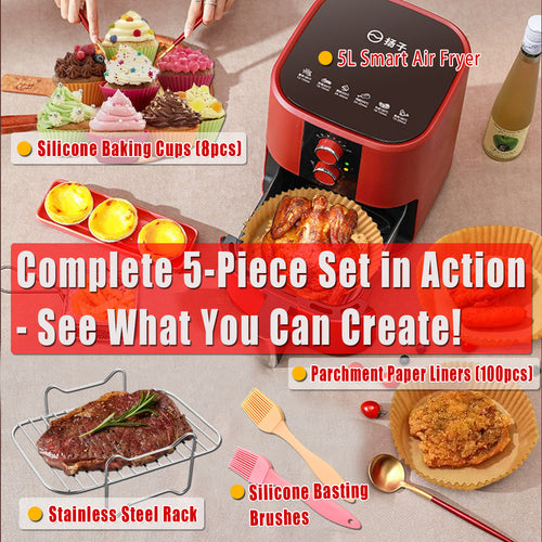 5-Piece Professional Air Fryer Set - Complete Kitchen Bundle & Accessories - 图片5