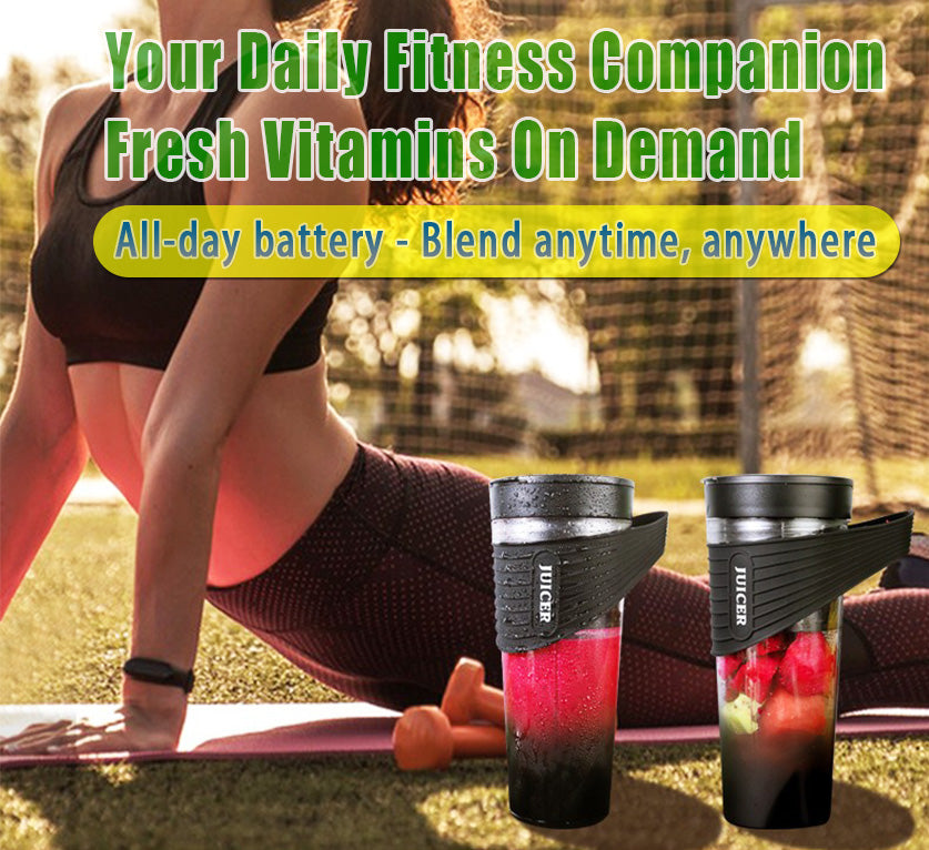 Portable Sports Blender with LED Lights & Foldable Straw - 460ml