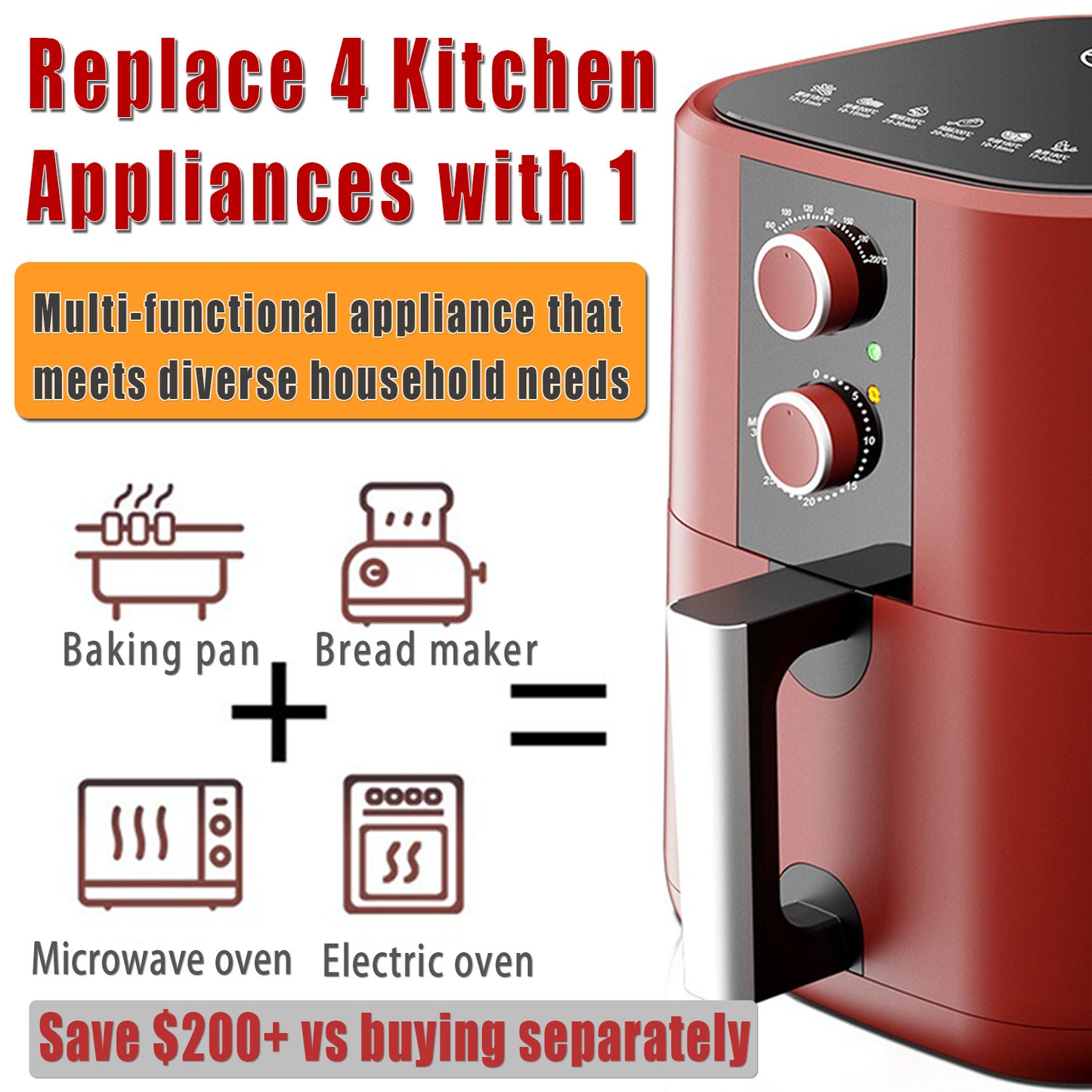 5-Piece Professional Air Fryer Set - Complete Kitchen Bundle & Accessories
