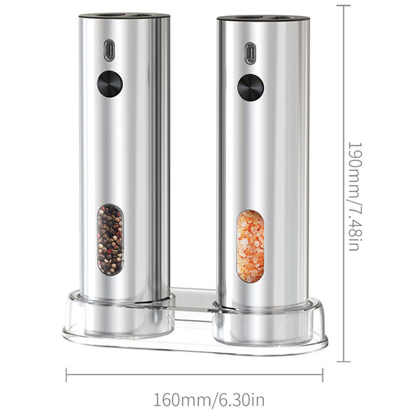Product Dimensions - 4-Piece Kitchen Spice Set - Electric Grinder & Garlic Chopper Kit