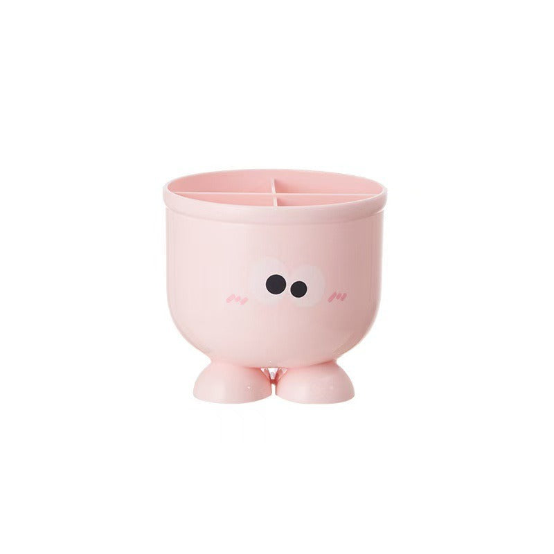 Cartoon Desk Trash Can - Oilproof Lid, Cute Storage Bin for Home/Dorm