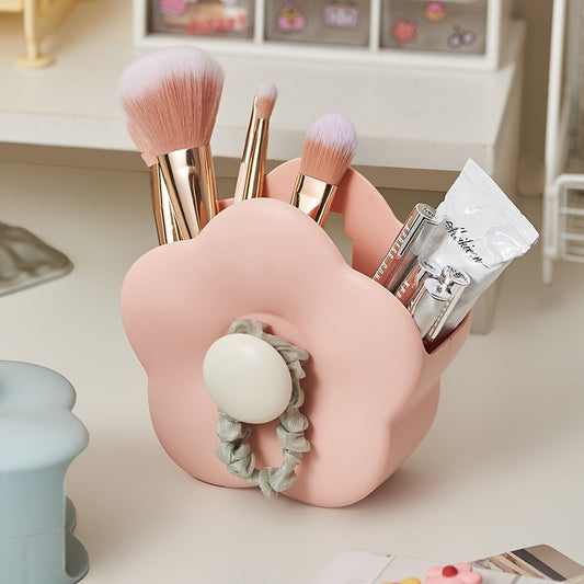 Floral Makeup Brush Holder - Wall/Desktop Organizer