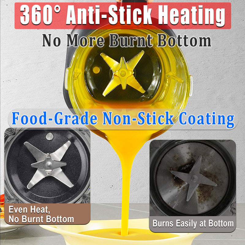 360° Anti-Stick Heating Technology - Food-Grade Non-Stick Coating No More Burnt Bottom - 图片6