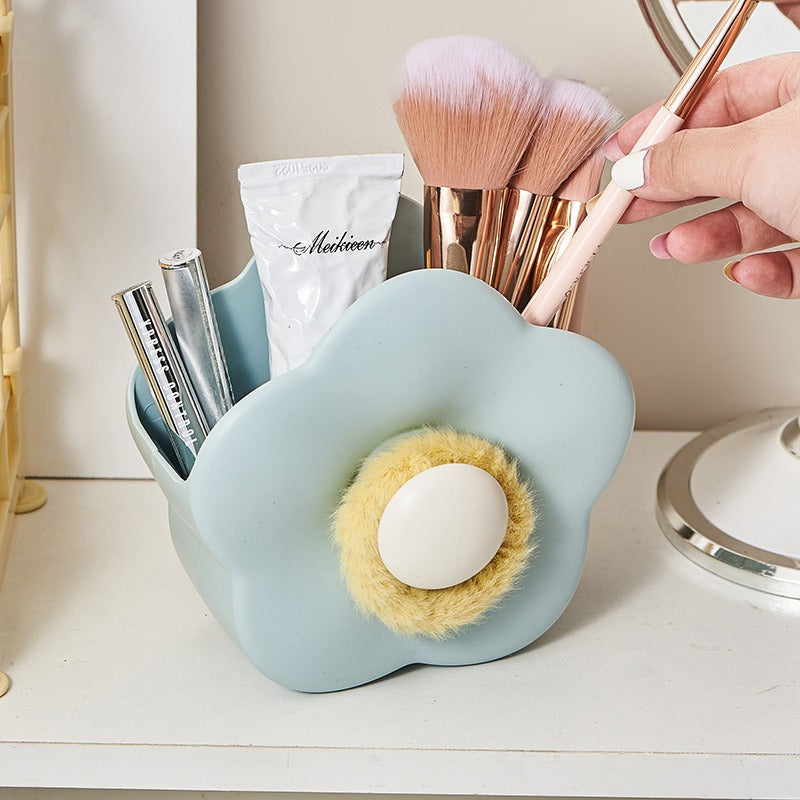 Floral Makeup Brush Holder - Wall/Desktop Organizer - 图片4