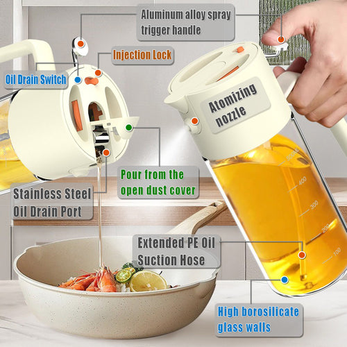 4-Piece Professional Oil Dispenser Set - Smart Spray Bottles & Cleaning Kit - 图片4