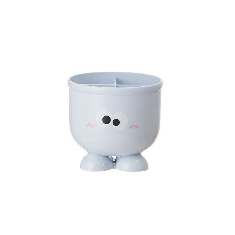 Cartoon Desk Trash Can - Oilproof Lid, Cute Storage Bin for Home/Dorm