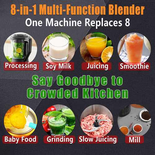 8-in-1 Smart Blender & Soup Maker 1.65L with Auto-Clean - 图片4