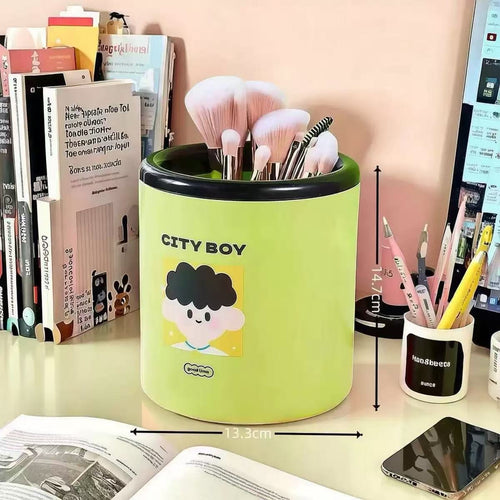Cartoon Desk Trash Can - Oilproof Lid, Cute Storage Bin for Home/Dorm - 图片8
