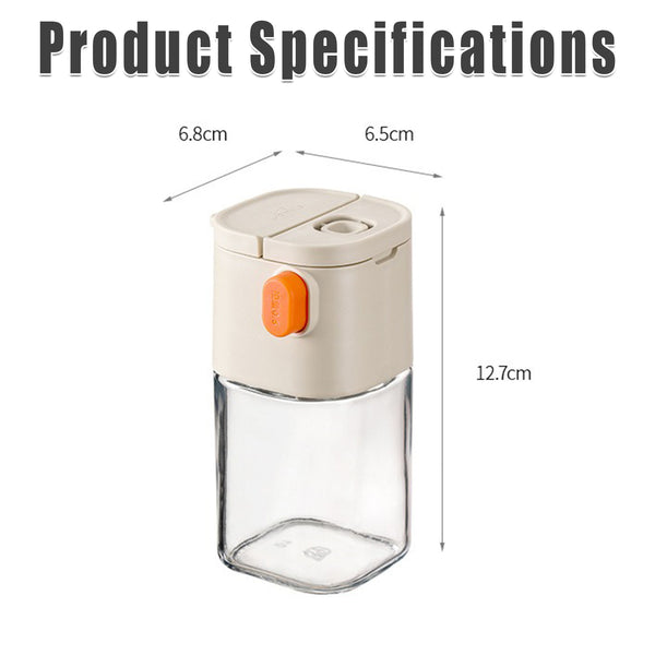 Product Dimensions - 4-Jar Kitchen Spice Set + Cleaning Brush - Dual Spout