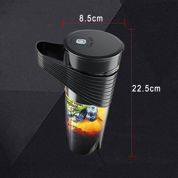 Product Dimensions - Portable Sports Blender with LED Lights & Foldable Straw - 460ml